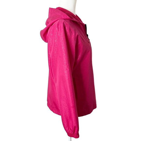 Everlast Women's Track Jacket M Hot Pink Zip Up Hooded Windbreaker Lightweight - Picture 3 of 9
